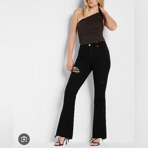 EXPRESS High Waisted FlexX Black Flare Jeans. NWT SOLD OUT!!!